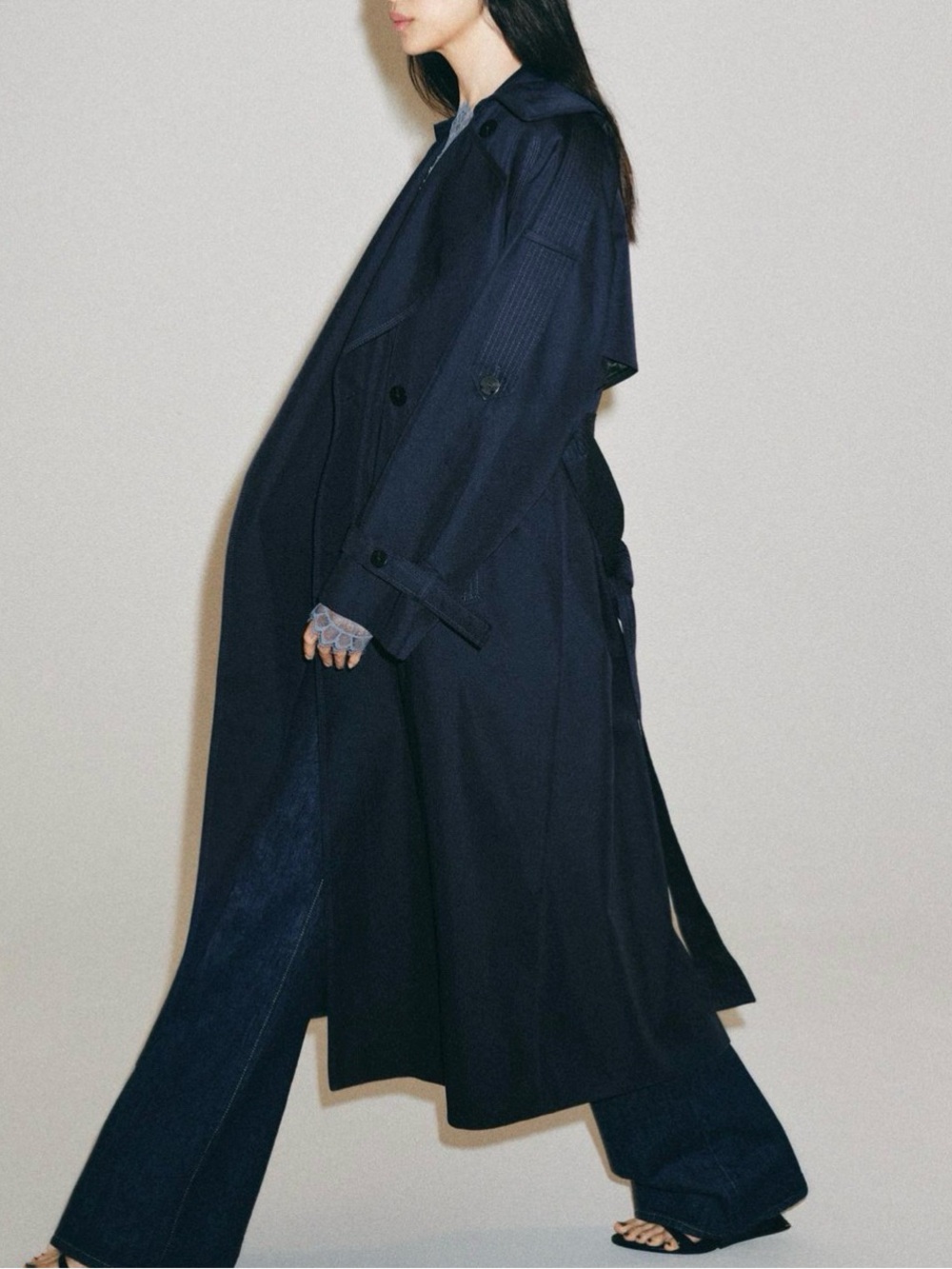 ZARA ZW COLLECTION OVERSIZED BELTED TRENCH COAT 💙